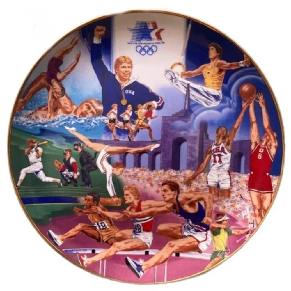 1984 Los Angeles Olympics Plate Limited Edition Collectors Fine Porcelain Sports